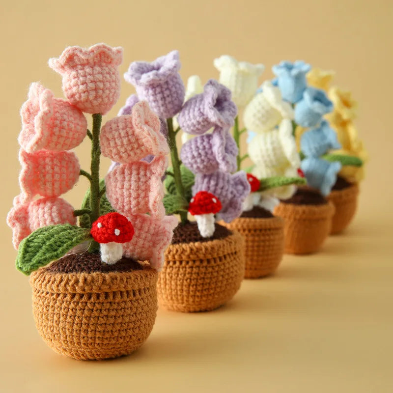 Knitted Orchid with Light and Handwoven