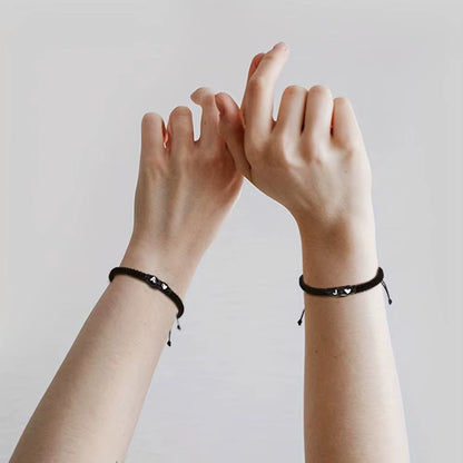 Letter Initial Heartstring Bracelet Hand Rope Woven Bracelet Girlfriend Bracelet Couple Bracelet A-Z Name Braided Bracelets